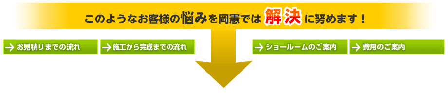 お客様の悩みを岡憲では解決に努めます！